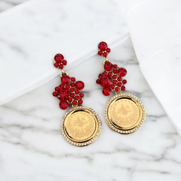 Rumoon Red and Gold earrings