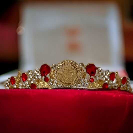 Dayr Tarif Gold and red tiara