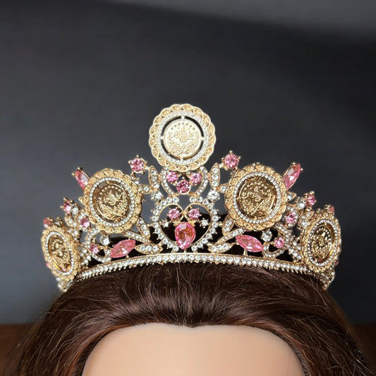 Nabi Ilyas II soft pink five coins crown