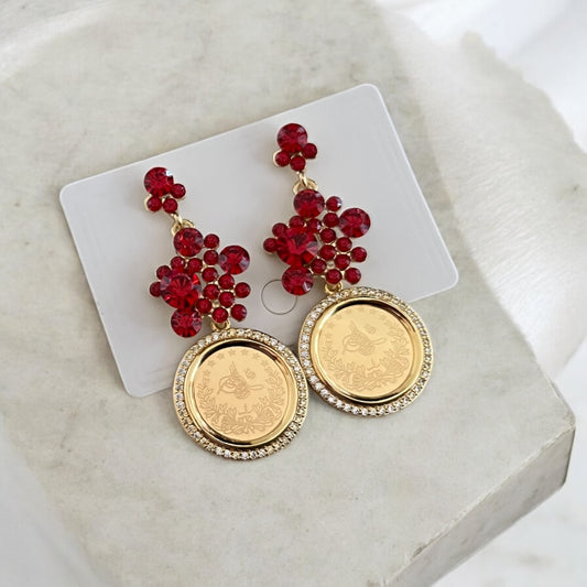 Rumoon Red and Gold earrings