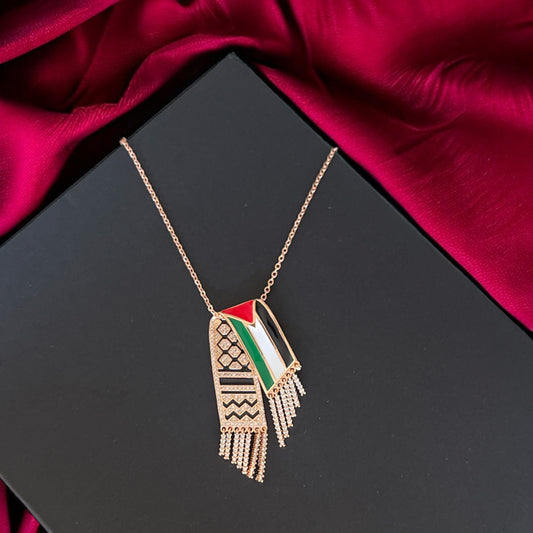 Kufya and Palestine flag necklace