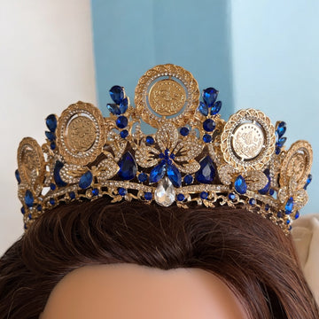 Deir Dibwan II five coins blue and gold crown