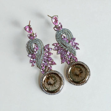 Al-Khadr Gold and pink coin earrings