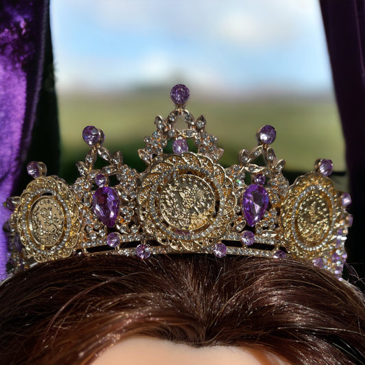 Akka Purple Gold Henna Crown beauty golden Henna Crown Jewelry