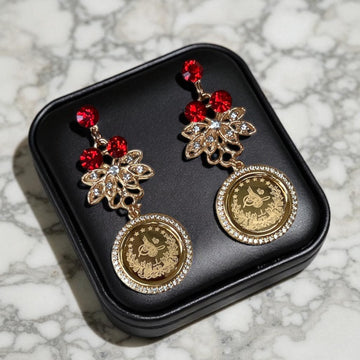 Rumoon II Red and Gold earrings