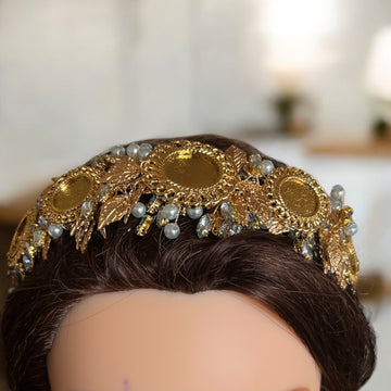 Suhayta II gold and turquoise five couns headband