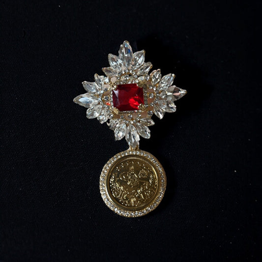 Umm Safa Silver coin Brooch high fashion handmade
