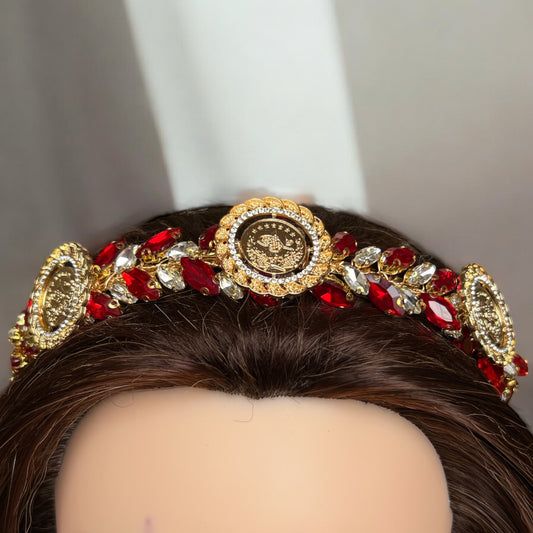 Dayr Tarif II Gold and red headband
