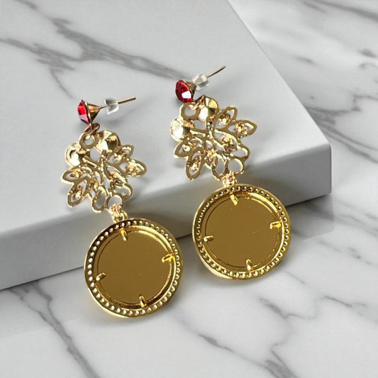 Rumoon II Red and Gold earrings