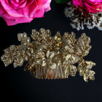 Genuine Pearls and Rhinestone comb hair piece high Quality product