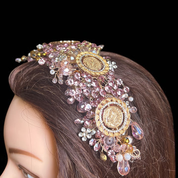 Ammuriya II pink/purple five coins headpiece