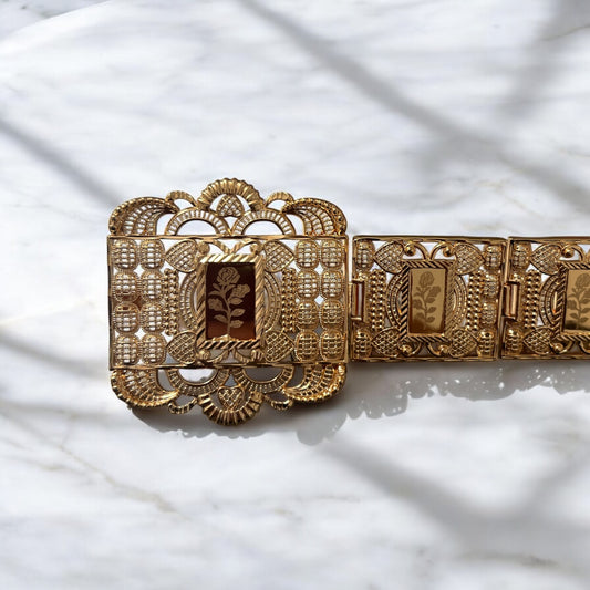 Nablus II Pleated Gold Belt