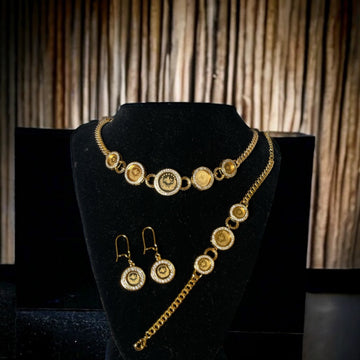 Tubas Gold lira coin jewelry set