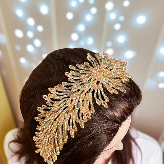 Beit Nabala Gold and champagne headpiece