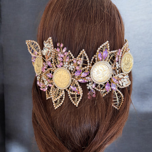 Ramallah II Gold and purple headpiece