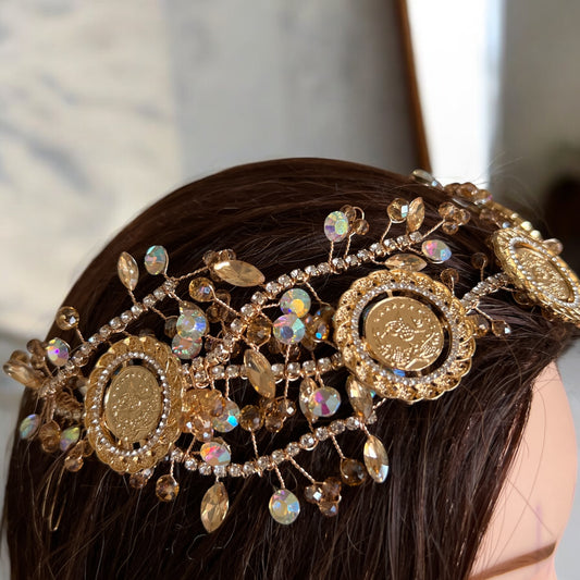 Yafa II five coins comb headpiece