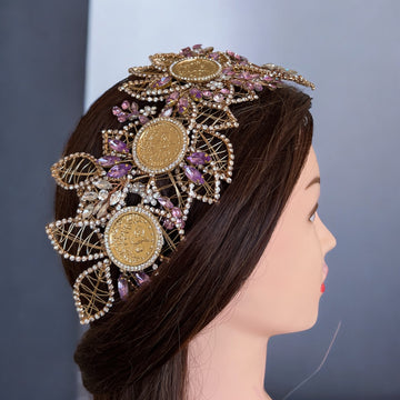 Ramallah II Gold and purple headpiece