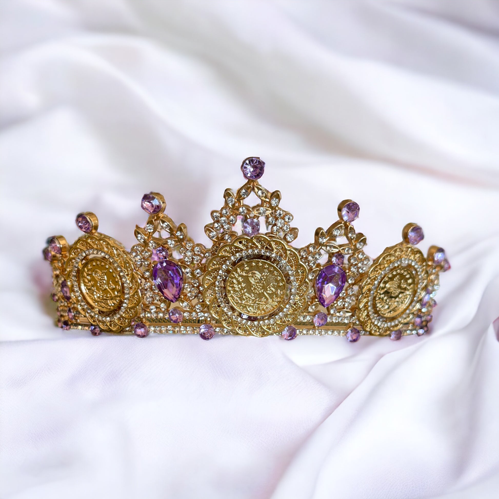 Akka Purple Gold Henna Crown beauty golden Henna Crown Jewelry
