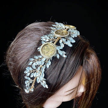 Bessan liras gold and crystals headband luxurious