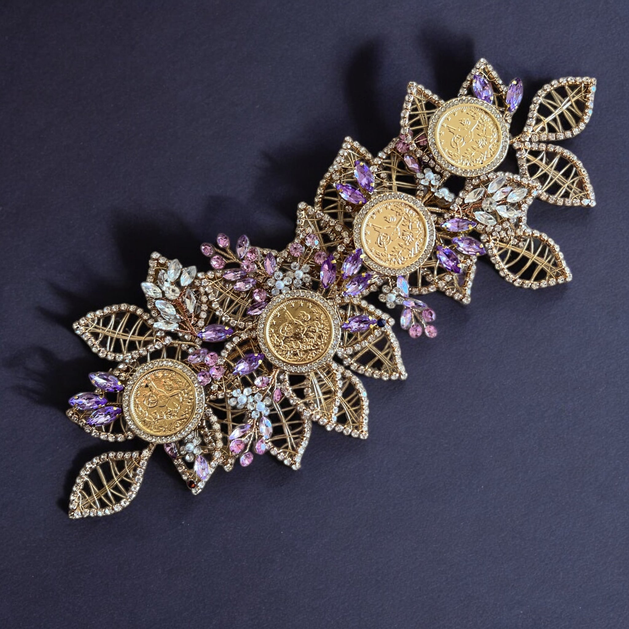 Ramallah II Gold and purple headpiece