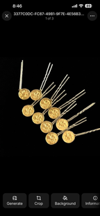 Ten coins poppy pins