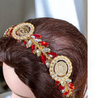 Dayr Tarif II Gold and red headband