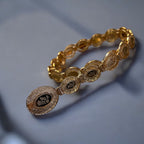 Yibna pleated gold belt