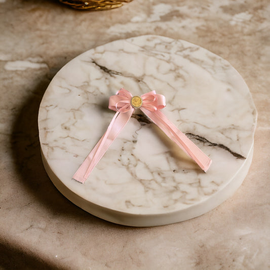 Julia Pink Bow clip with coin