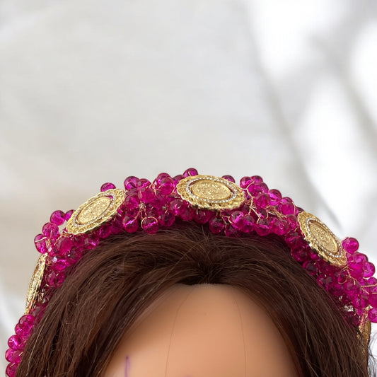 Ramallah fushia/pink five coins headband