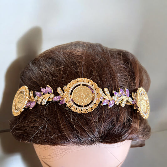 Hamama Purple three coins headband