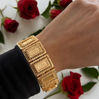 Abu-Falah 21k pleated gold bracelet