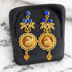 Telfit II blue and gold earrings