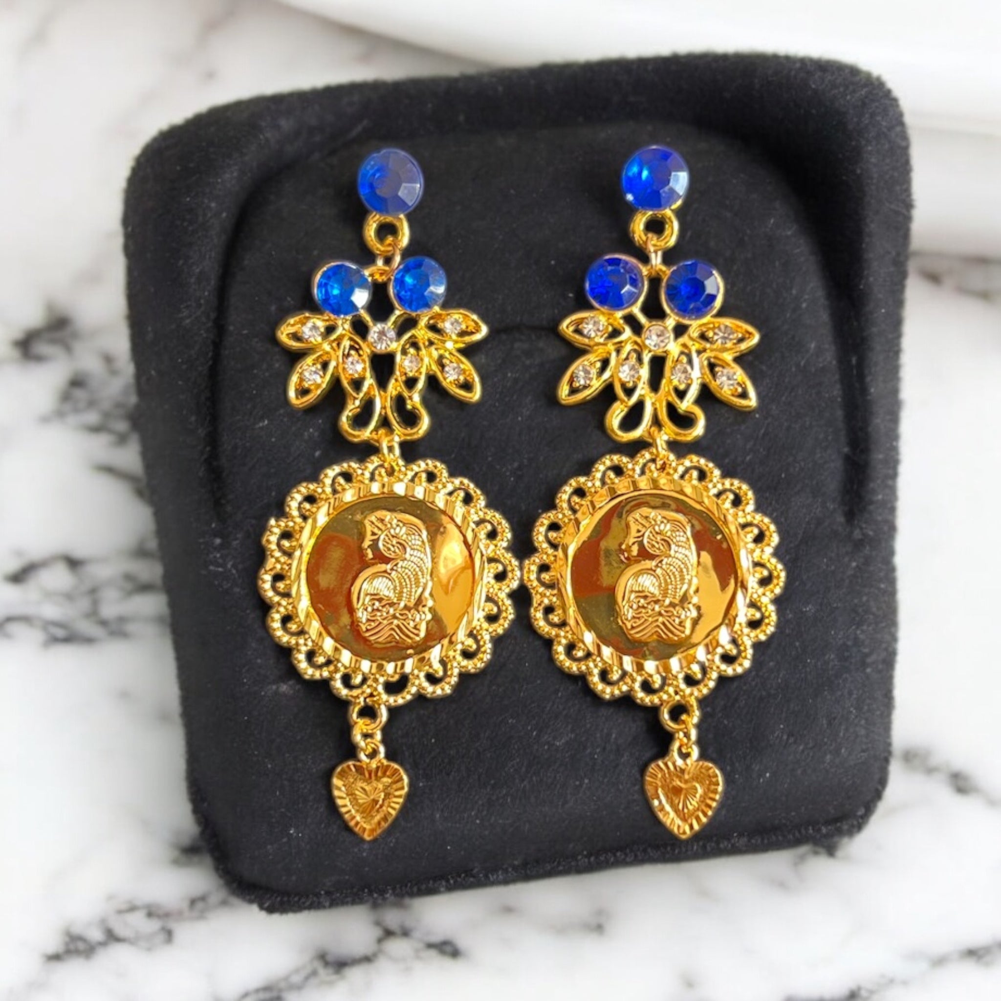 Telfit II blue and gold earrings