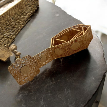 Nablus Pleated Gold Belt