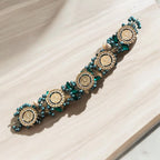 Suhayta turquoise and Green five coins headpiece