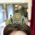 Hebron Gold and Green lira henna crown