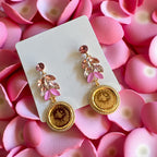 Kawkaba shades of Pink coin earrings