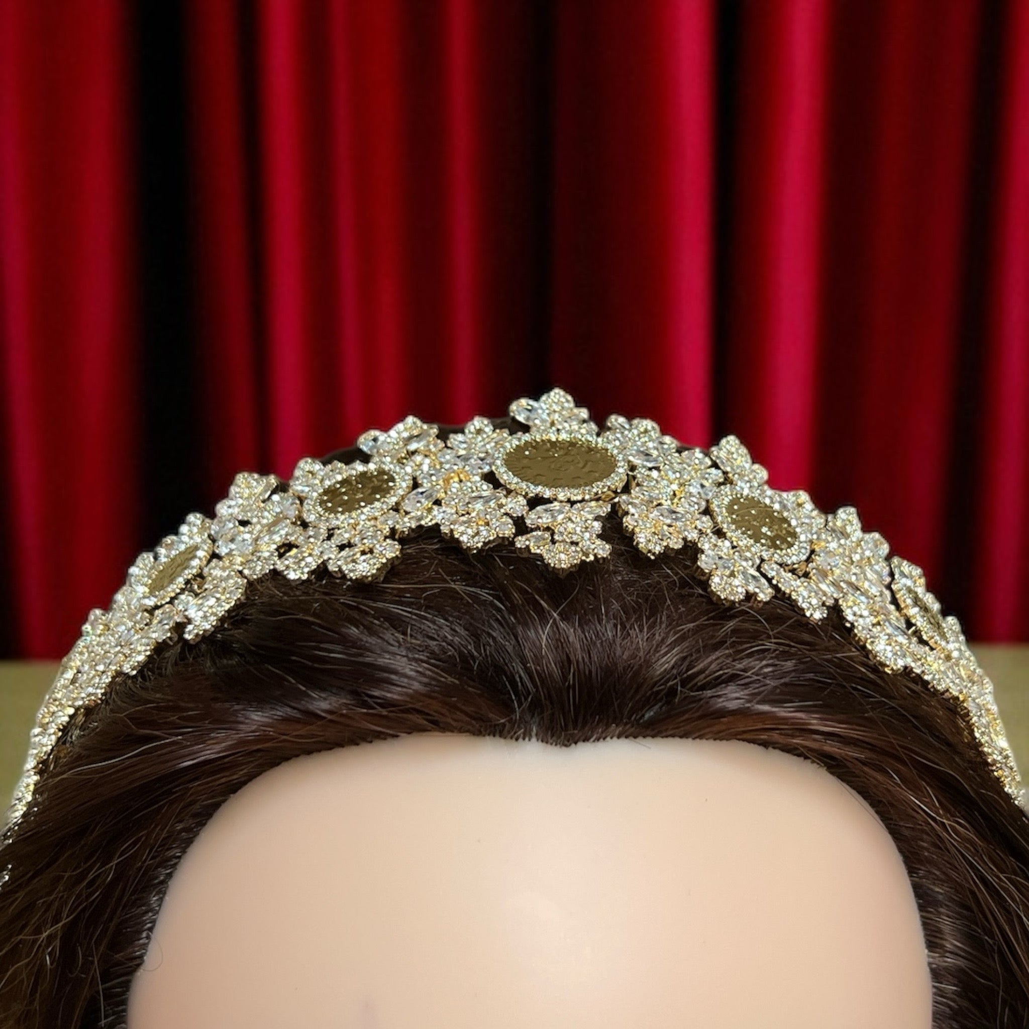 Bayt 'Itab luxury crystal coins headpiece