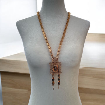 Balad al-Sheikh square 24K pleated gold necklace