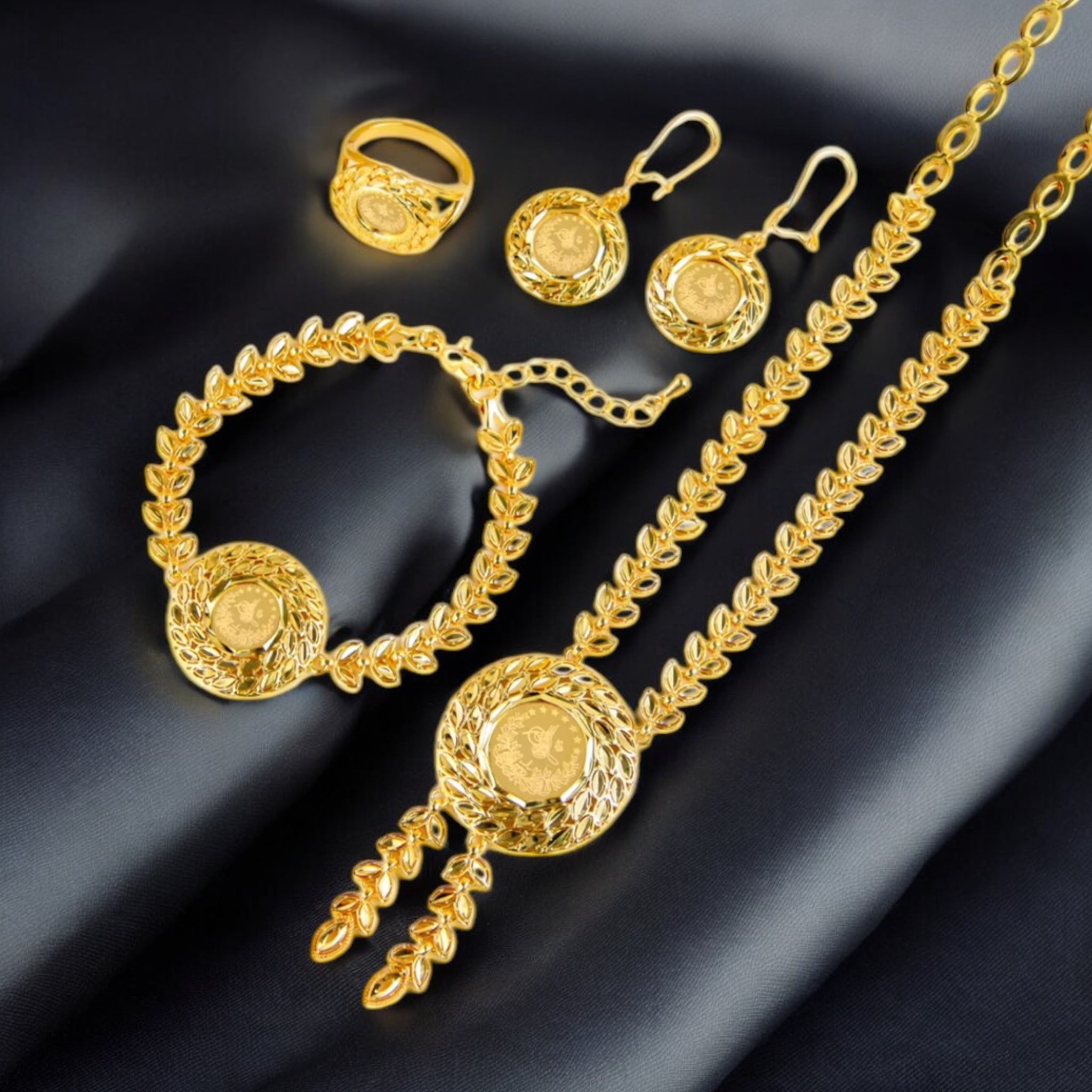 Tubas II 21k Pleated Gold 4Pcs set