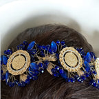 Majdal Shams blue and gold four coins headpiece