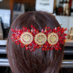Al Fulija Red and coins hair comb