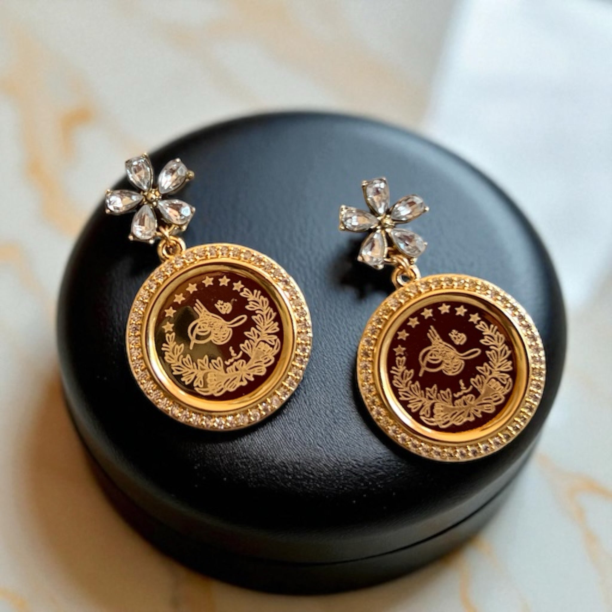 Buleida flower coin earrings