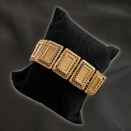 Abu-Falah 21k pleated gold bracelet