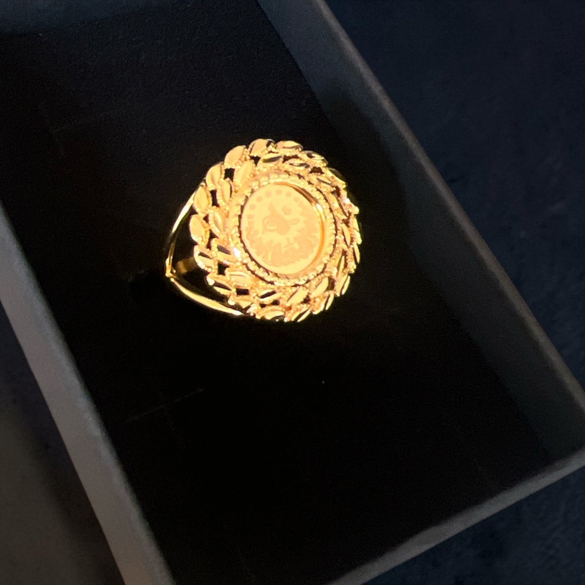 Rummana Gold pleated ring