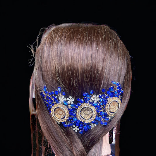 Sa'ir Blue coins head piece Quality Blue Head piece top materials