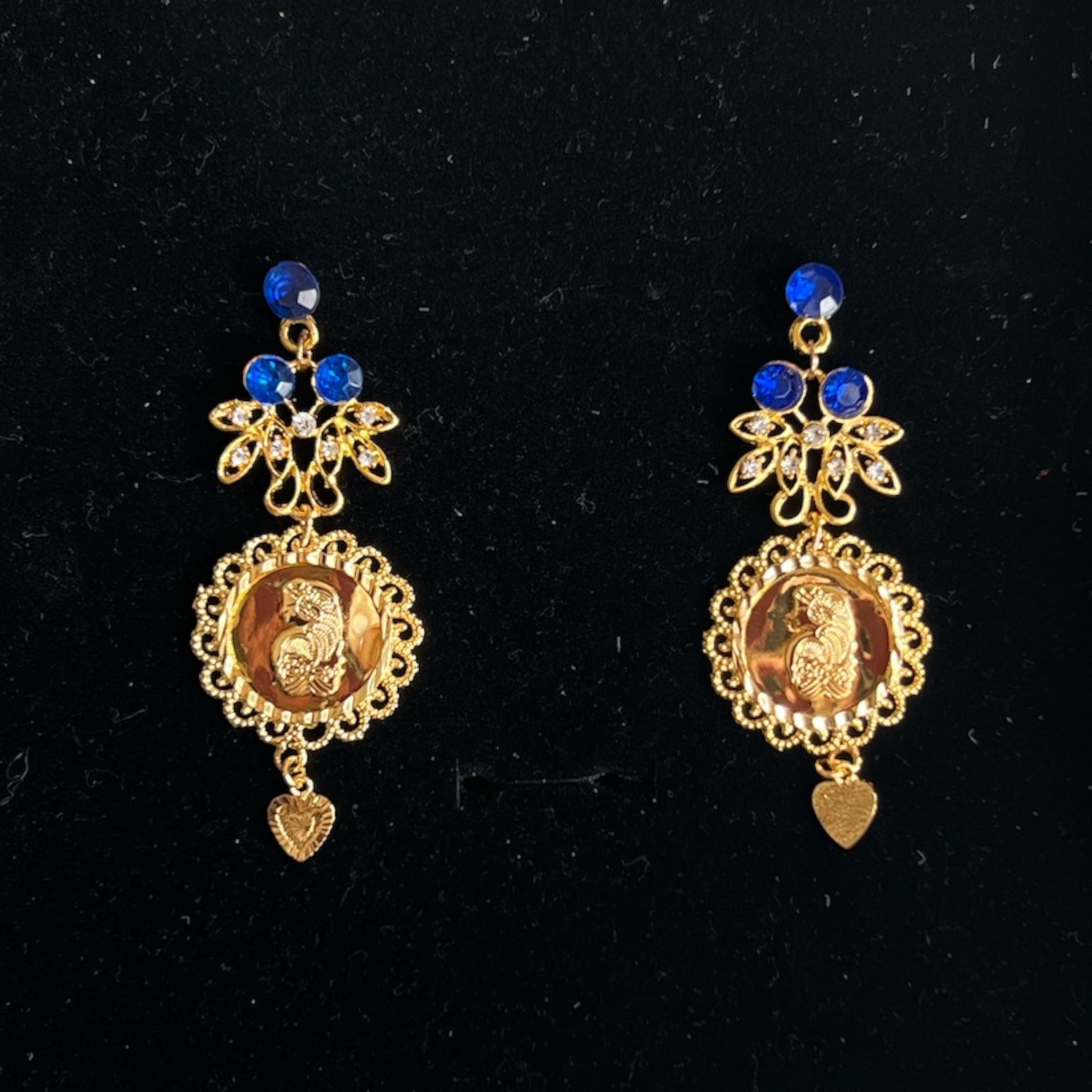 Telfit II blue and gold earrings