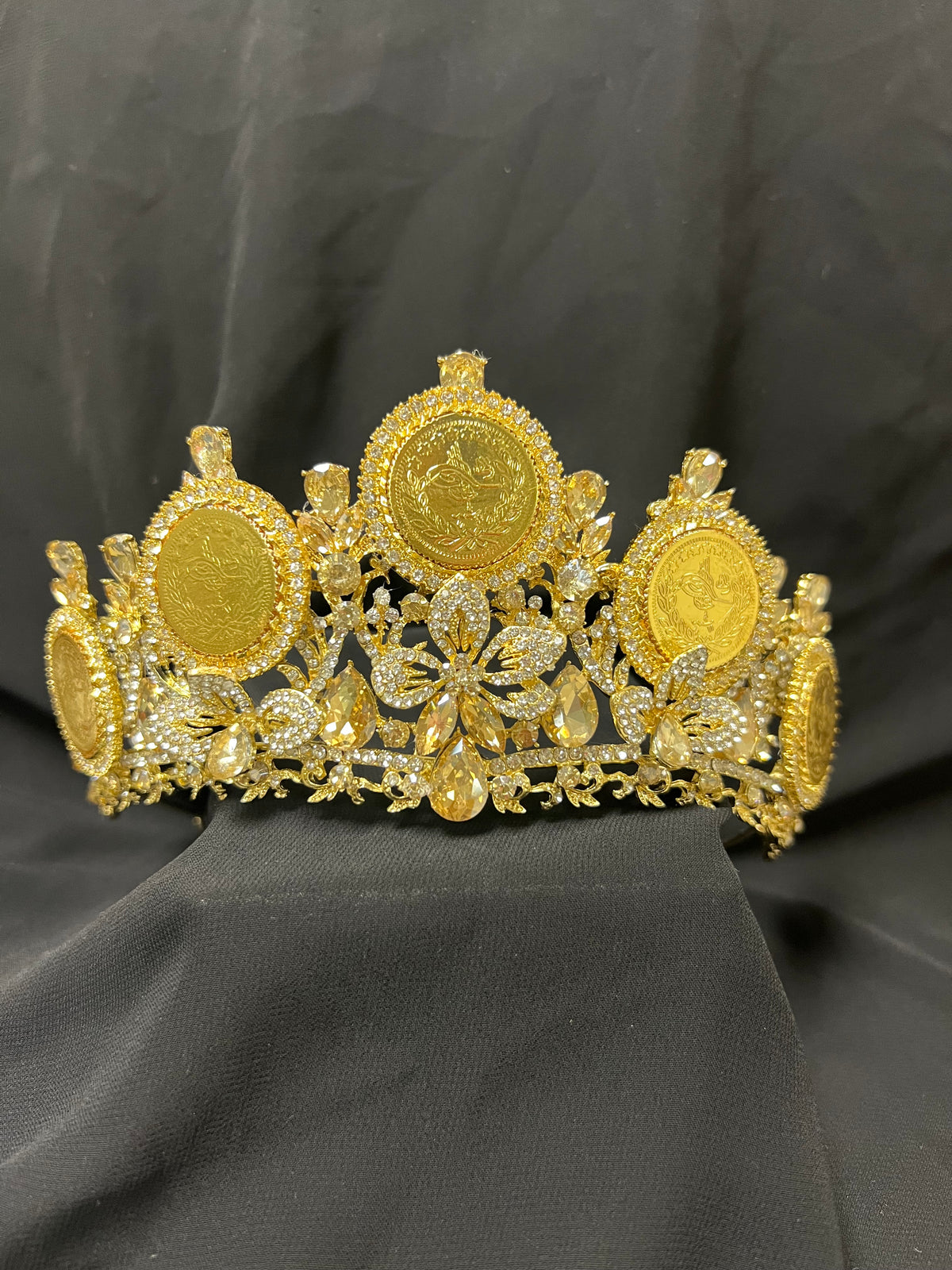Suba luxurious Gold/Honey Coins Crown