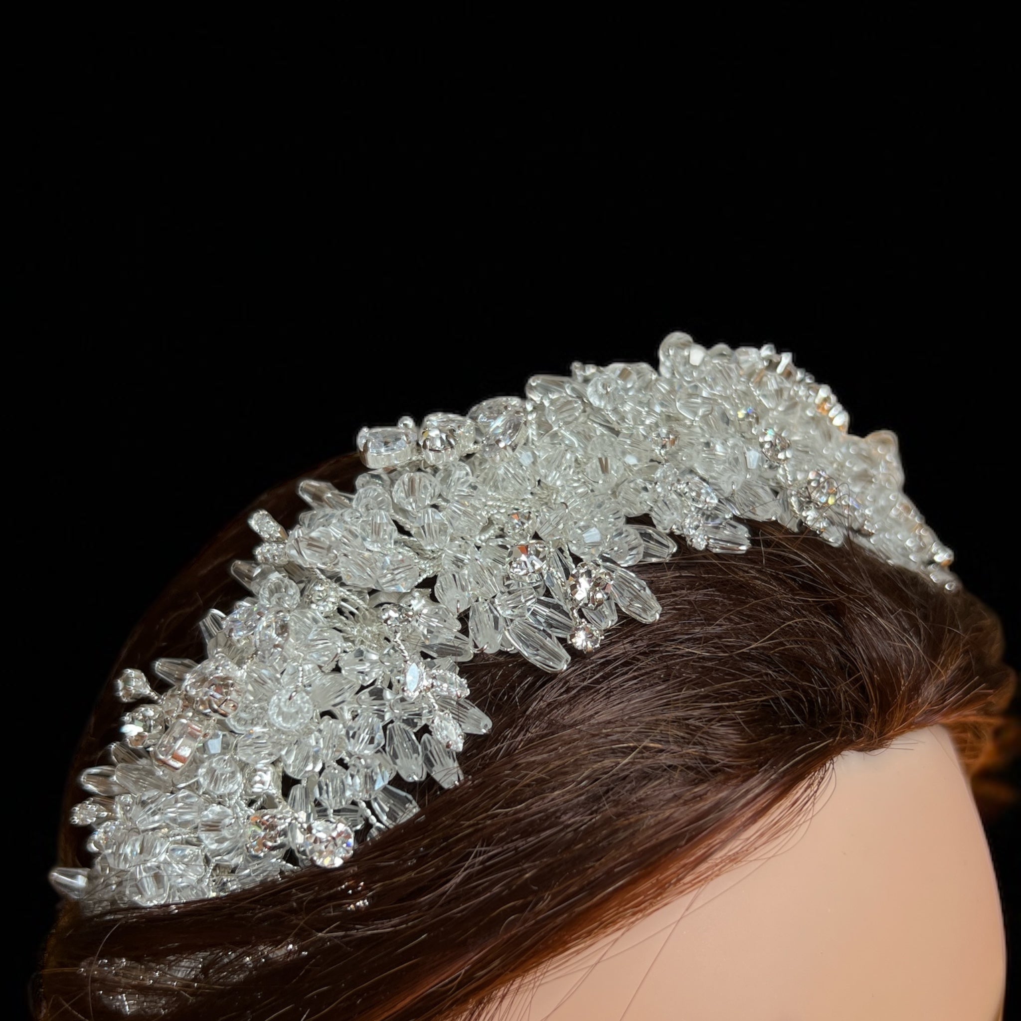 Hiribya Zircon Stone And Crystal Beaded Headpiece