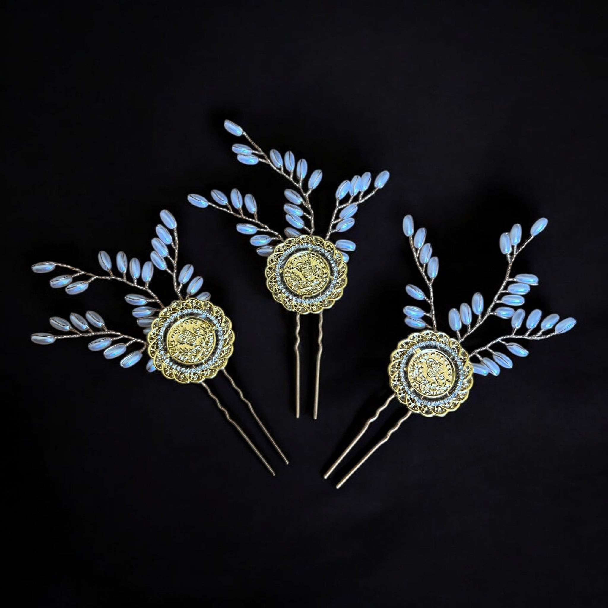Ramallah three pearls pins